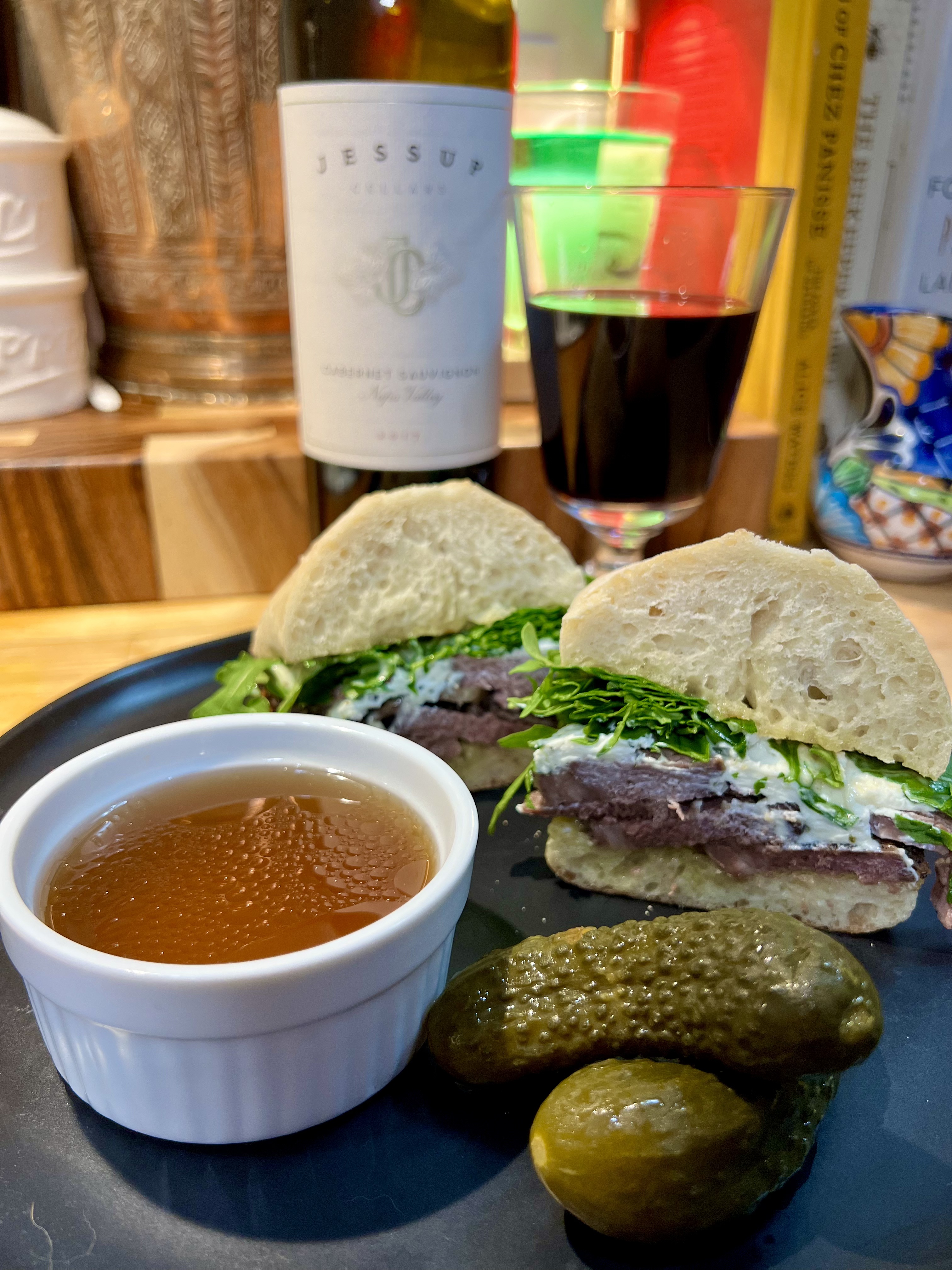 Slow-Cooker Lamb Dip w/Bone Marrow Aioli